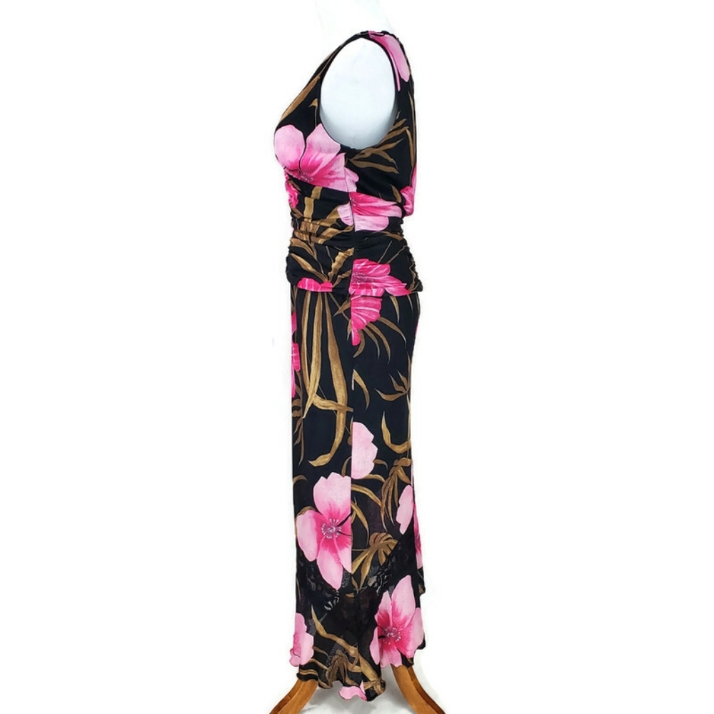 Cache Black Floral Two-Piece Skirt Set with Pink & Brown Print - Picture 2 of 16